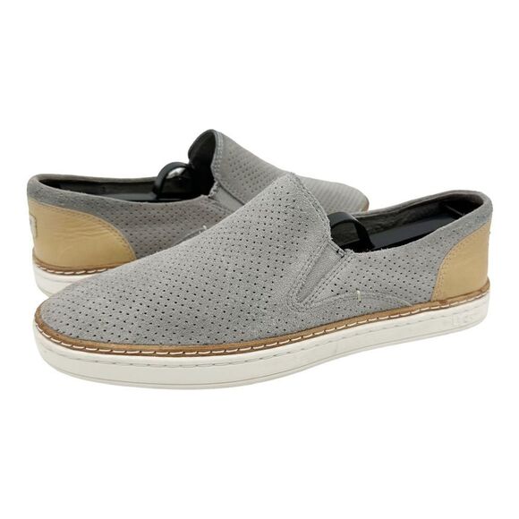Ugg Adley Perforated Suede Slip On Low-Top Sneaker Gray Sz 7‎ - Picture 1 of 15